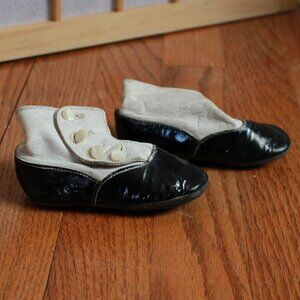 Antique Filene's Colorblock Buttoned Baby Shoes